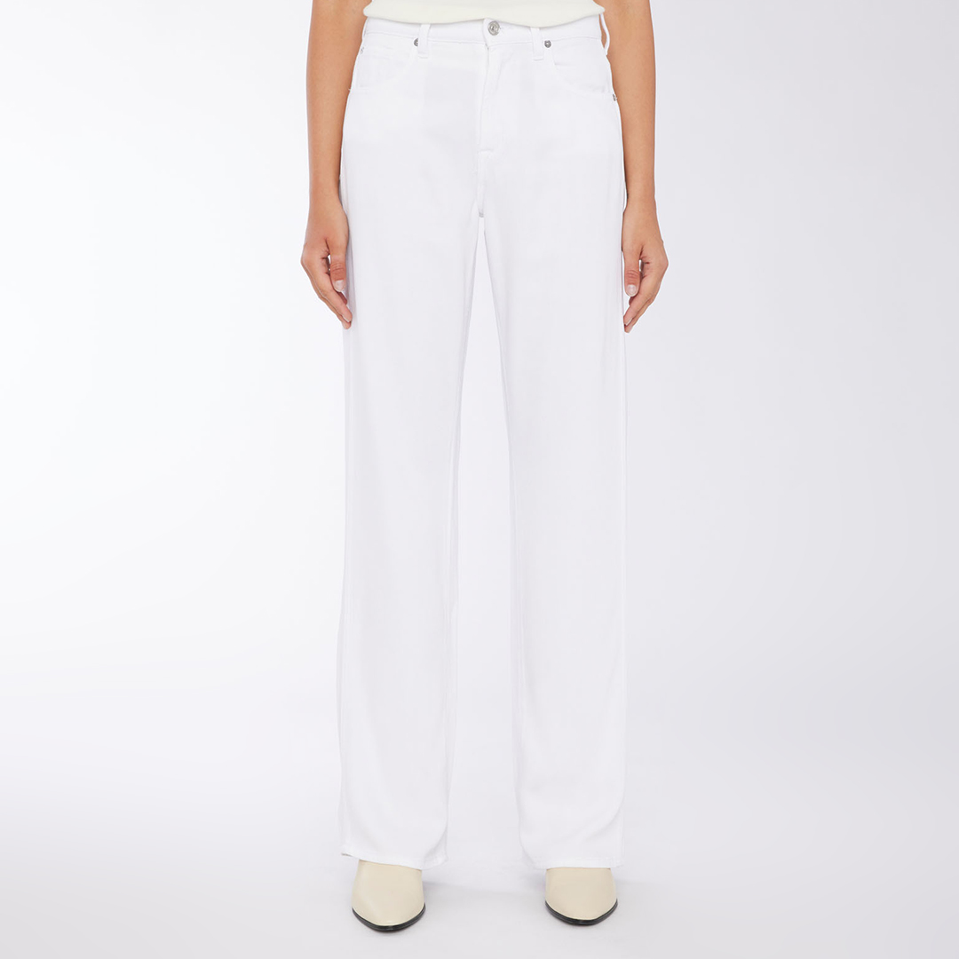 White Tess Straight Trousers