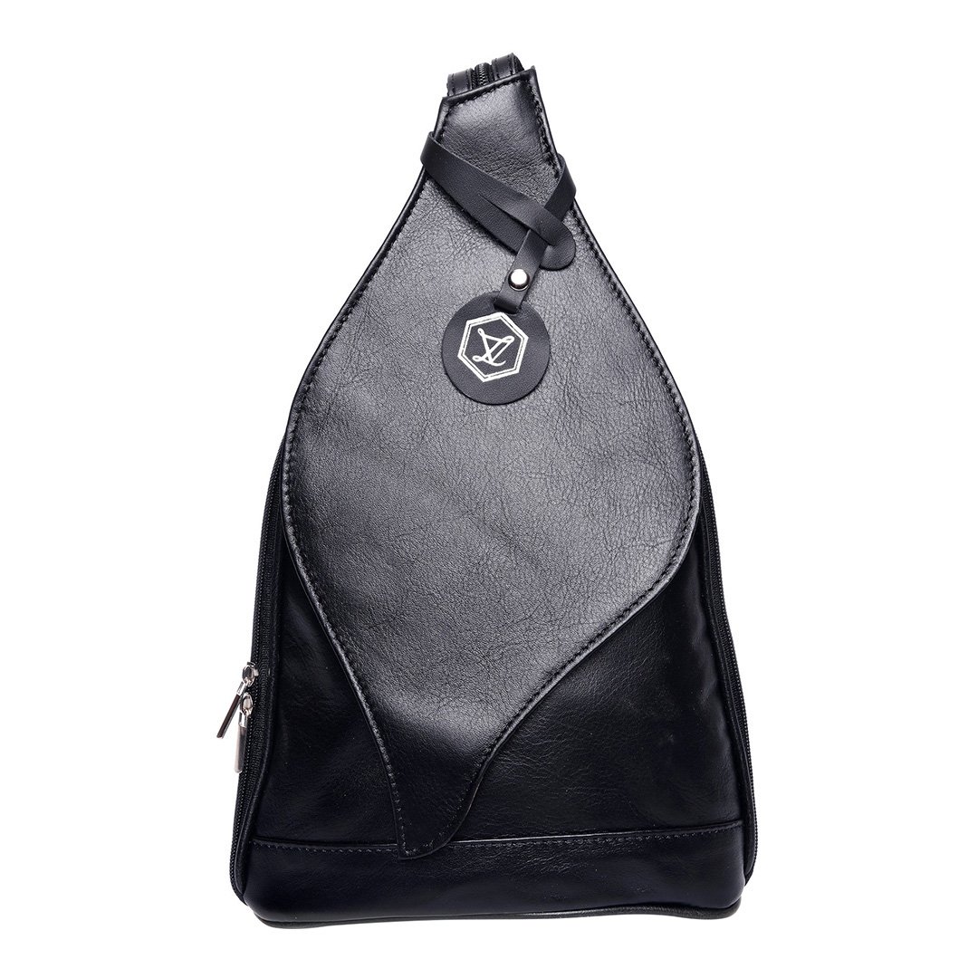 Black Italian Leather Backpack