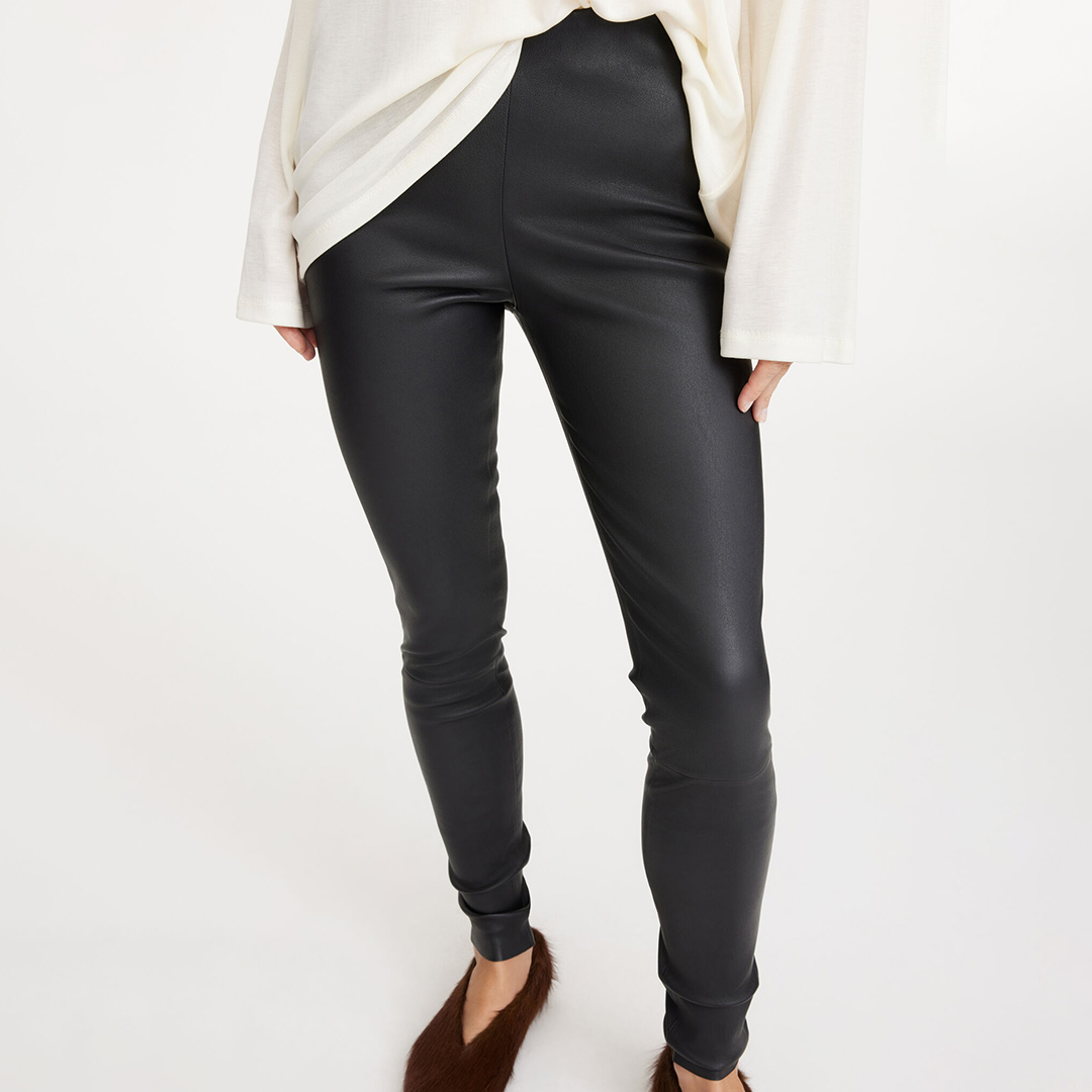 Black Leather Elenasoo Trouser