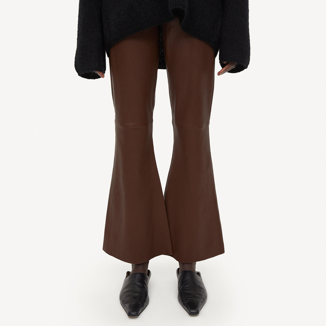Brown Leather Evyline Pant