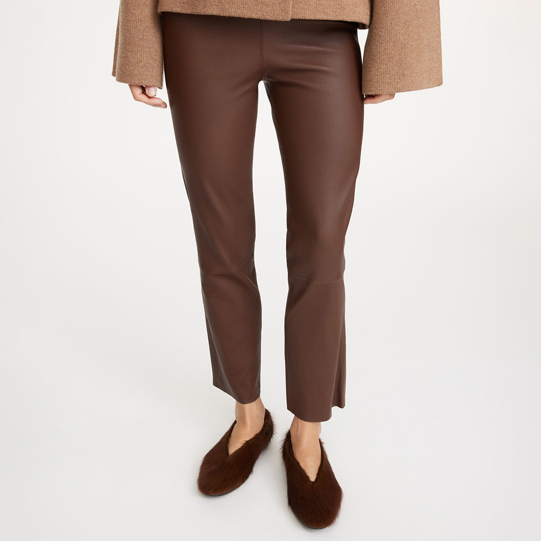 Brown Leather Florentina Trouser