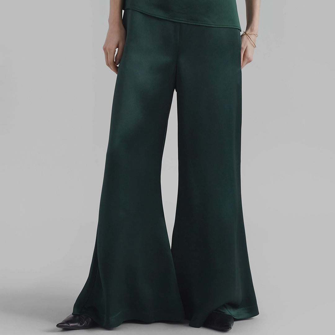 Deep Green Lucee Wide Leg Trouser - By Malene Birger - Modalova