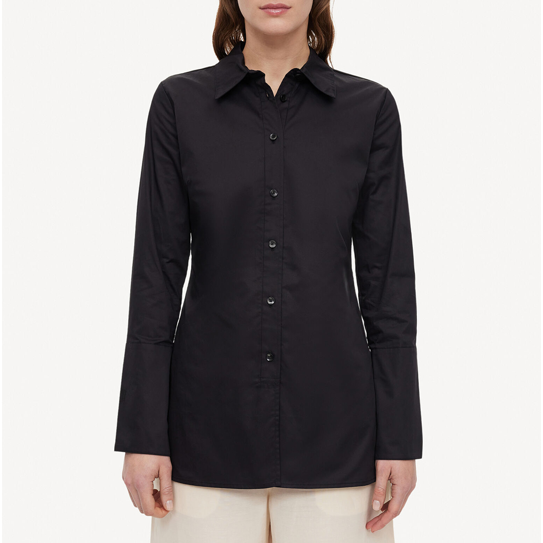 Black Cotton Padano Shirt