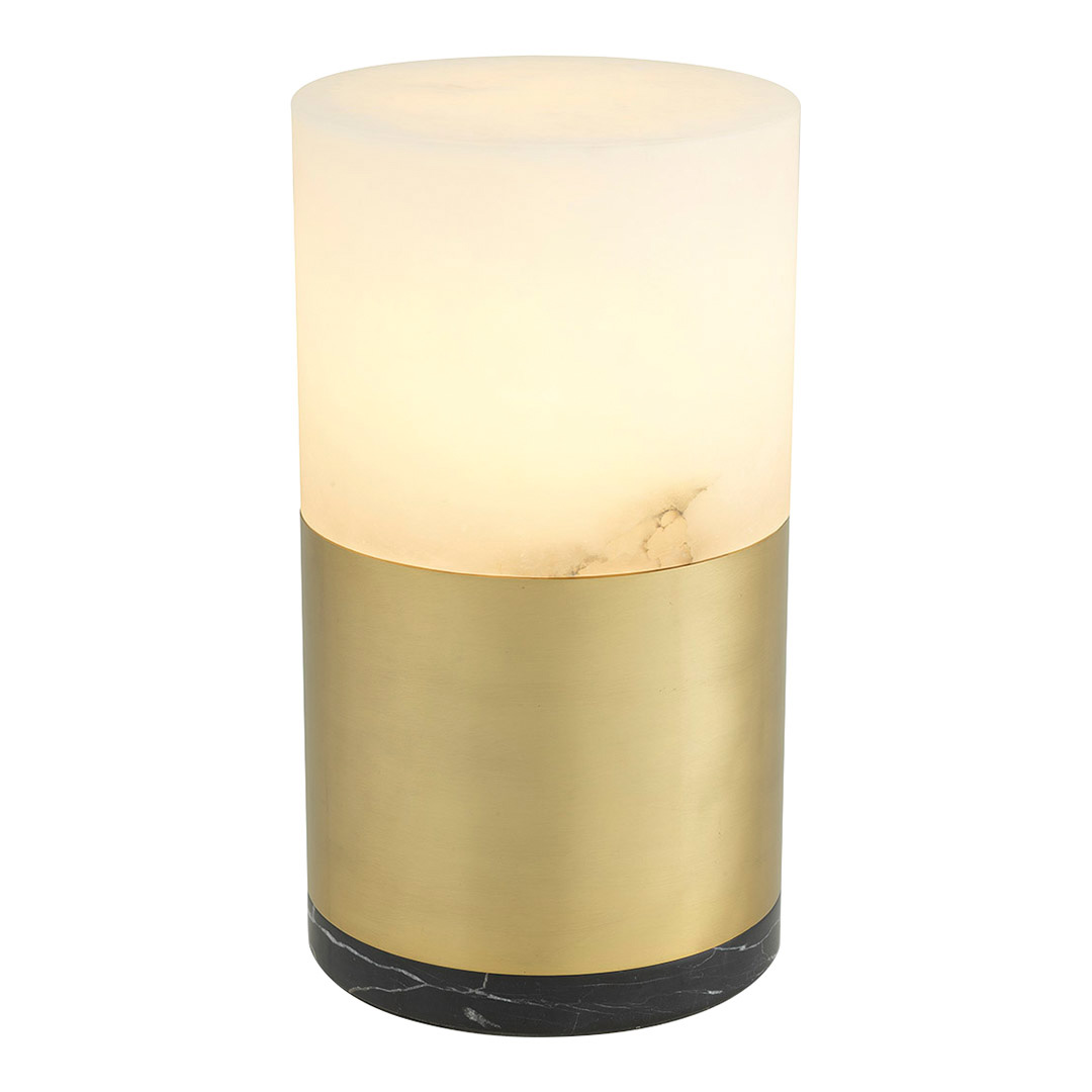 Mclean Table Lamp 20cm Alabaster & Antique Brass - Eichholtz - Modalova