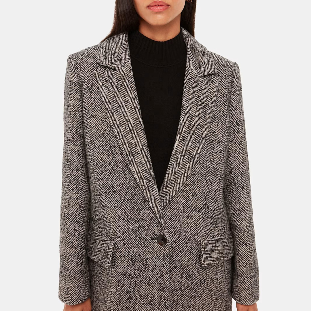 Multi Noa Herringbone Wool Blend Blazer - WHISTLES - Modalova