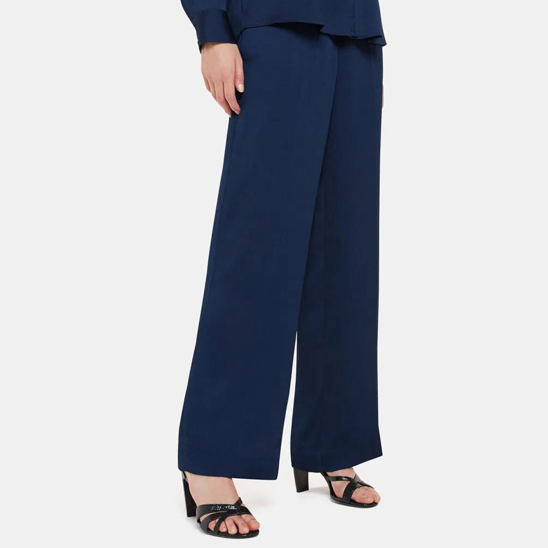 Navy Ellis Satin Trousers