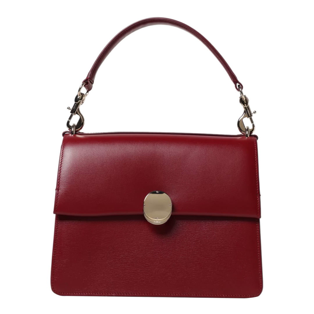 Deep Red Penelope Medium Top Handle Bag