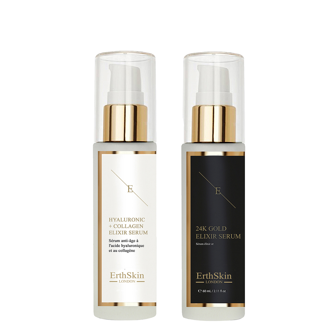 ERTH SKIN Anti-Wrinkle Elixir Serum 24K Gold - 60Ml + Hyaluronic Acid &Amp; Collagen Serum - 60Ml