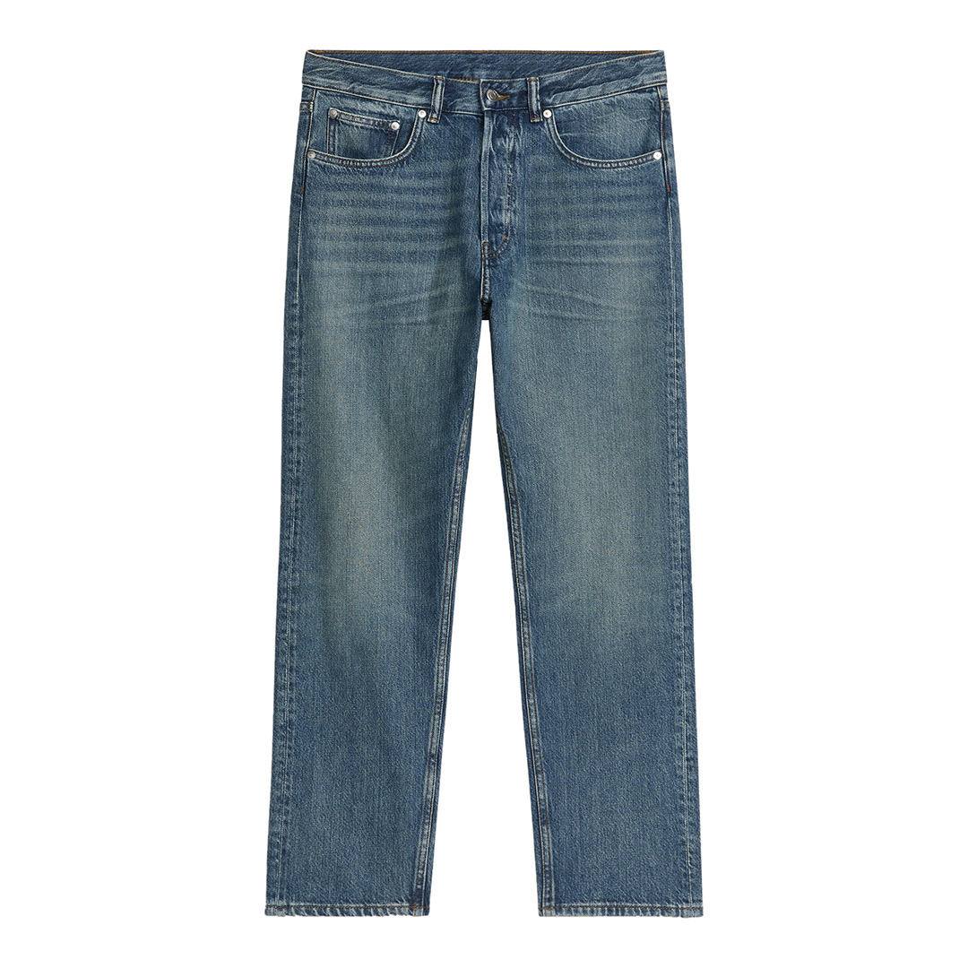 Men's Washed Blue Tapered Jeans