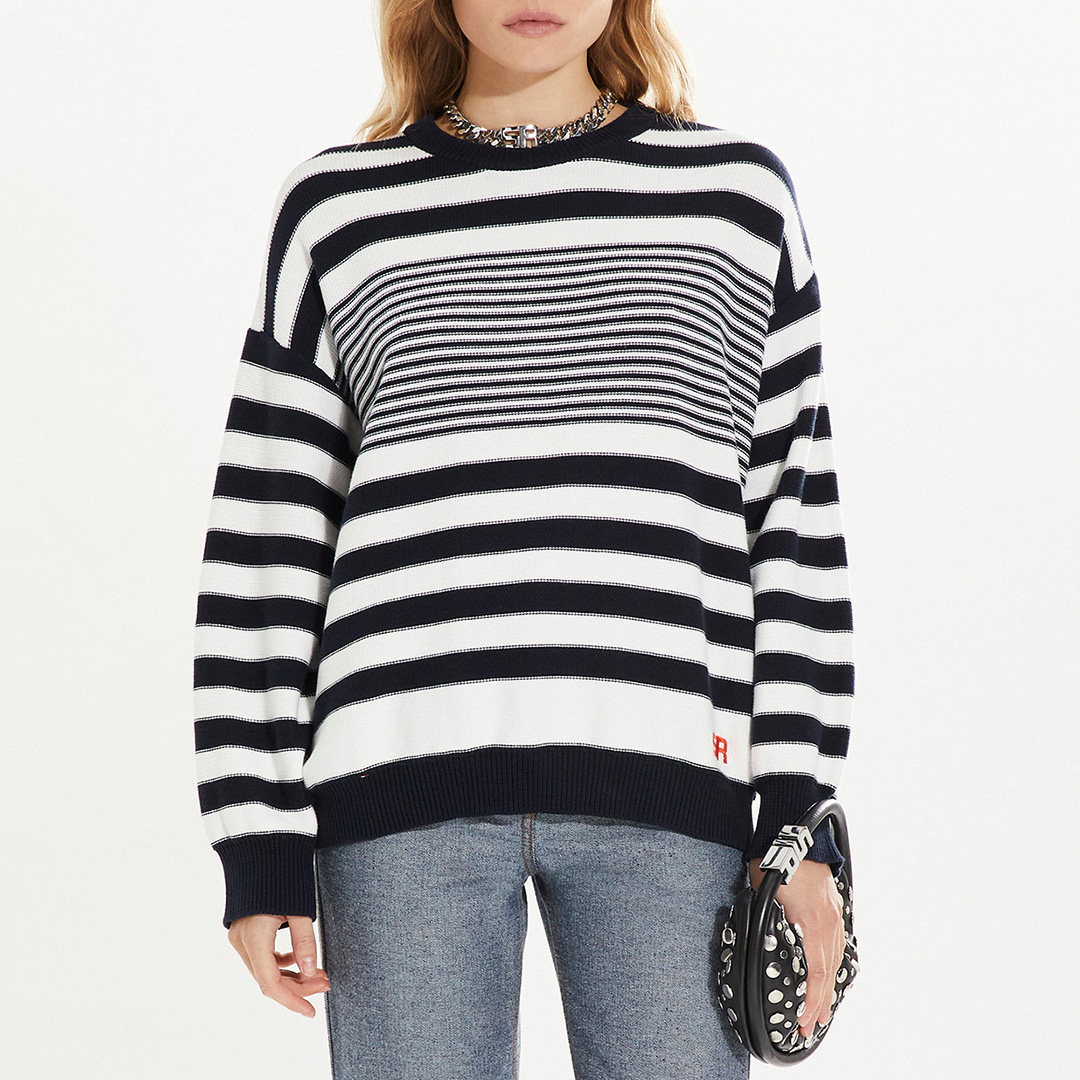 Navy Cotton Rayure Signature Jumper