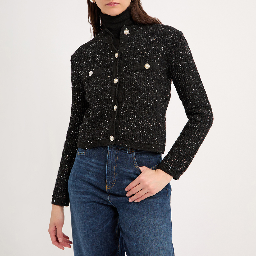 Black Cardigan With Buttons