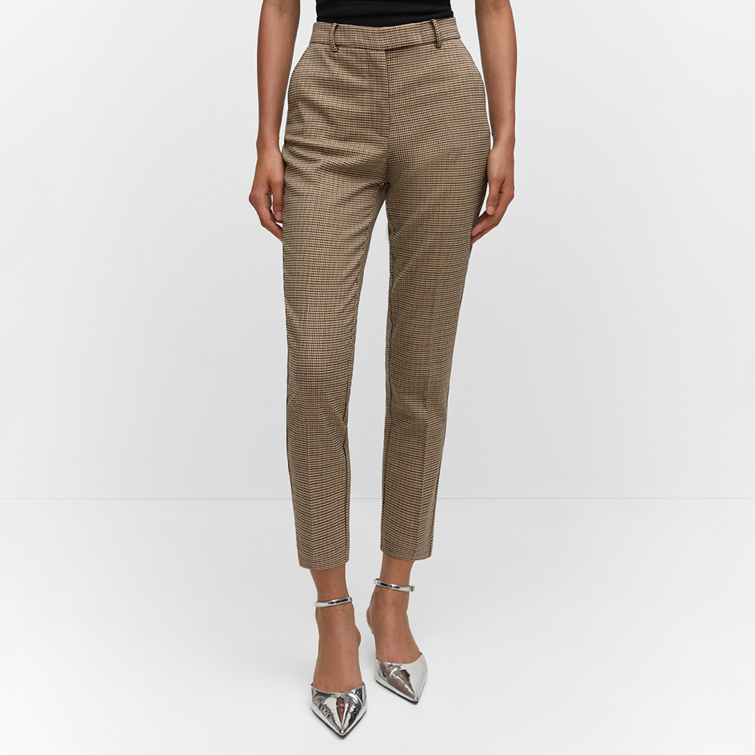 Khaki Mid Rise Skinny Trousers - Mango - Modalova