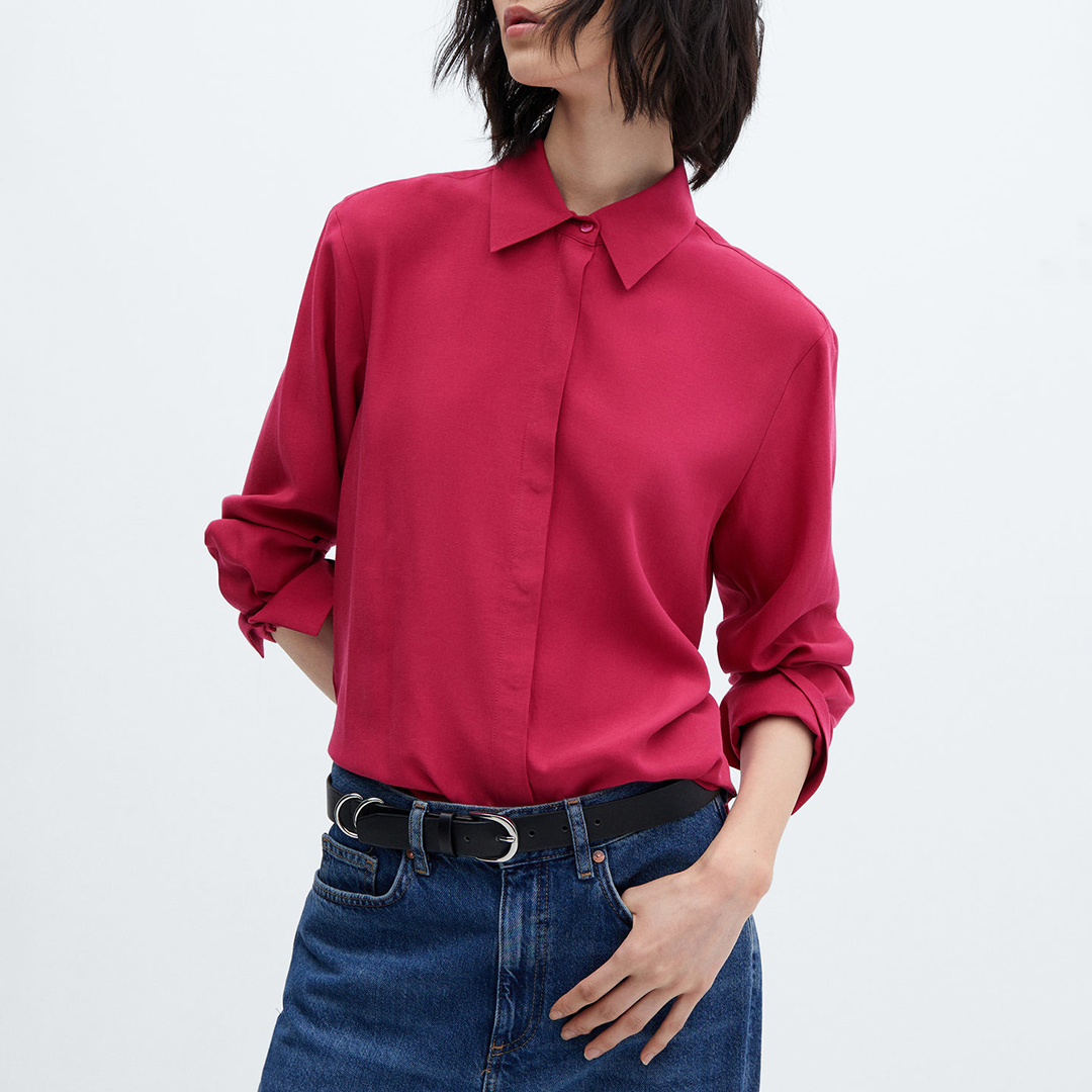 Pink Satin Effect Shirt