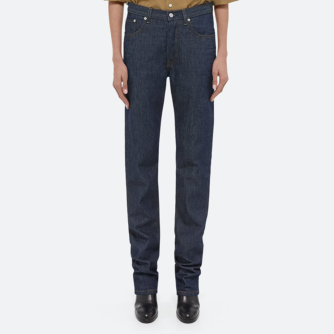 Dark Blue Mid Rise Slim Jeans