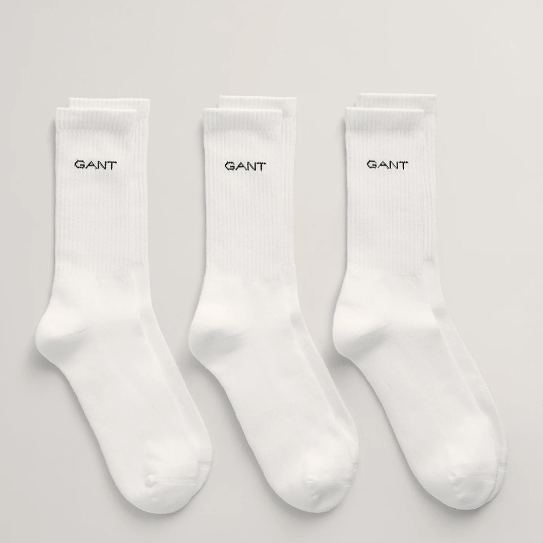 White 3 Pack Cotton Socks