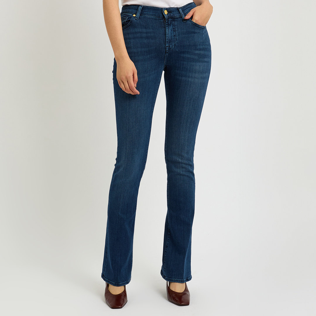 Mid Indigo Bootcut Stretch Jeans