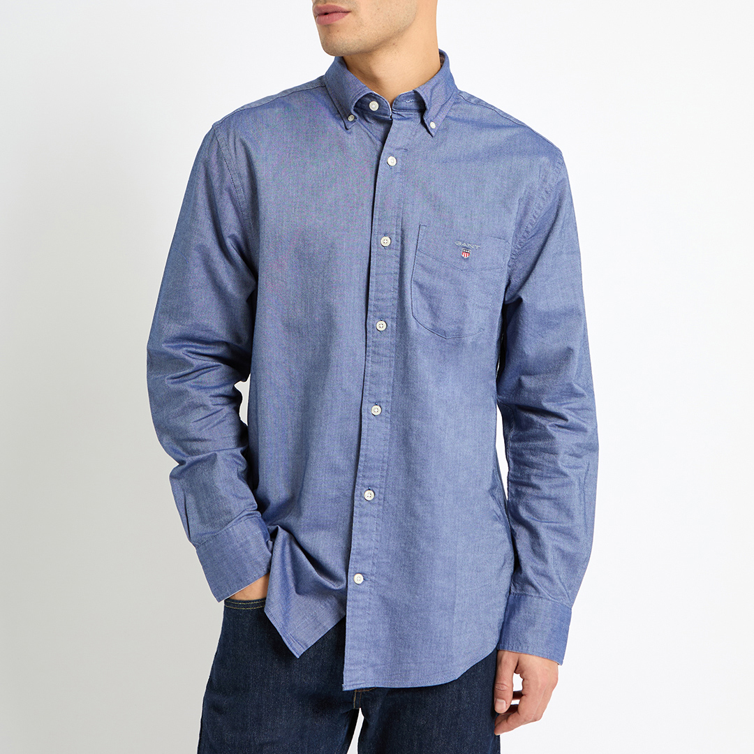 Blue Regular Fit Oxford Cotton Shirt