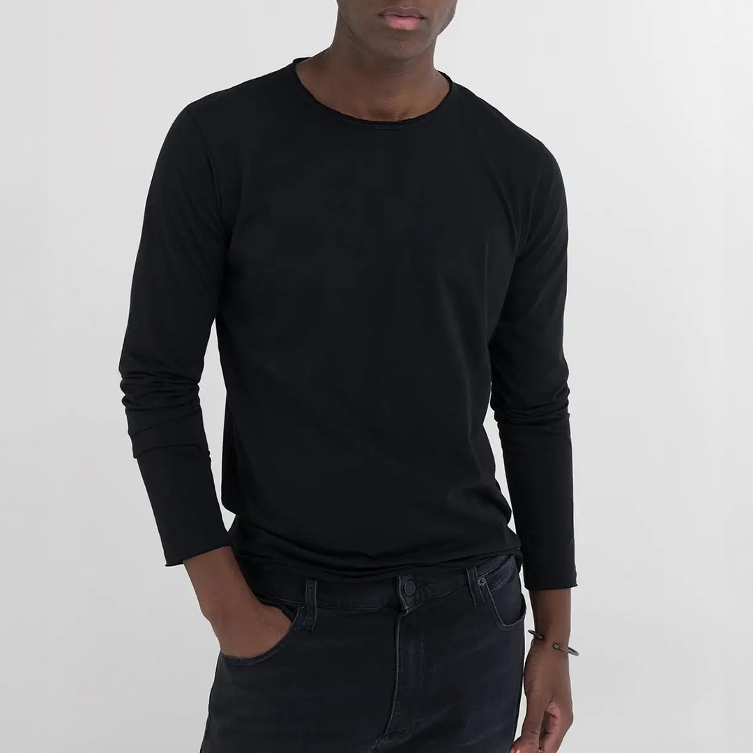 Replay Men's   Black Long Sleeved Cotton T-Shirt in Size XL, BrandAlley