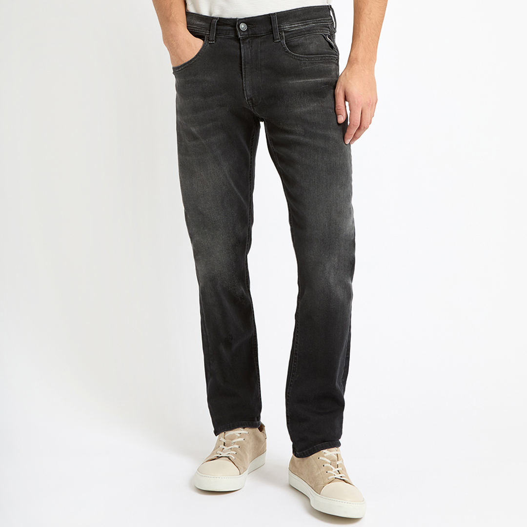 Black Grover Straight Hyperflex Jeans