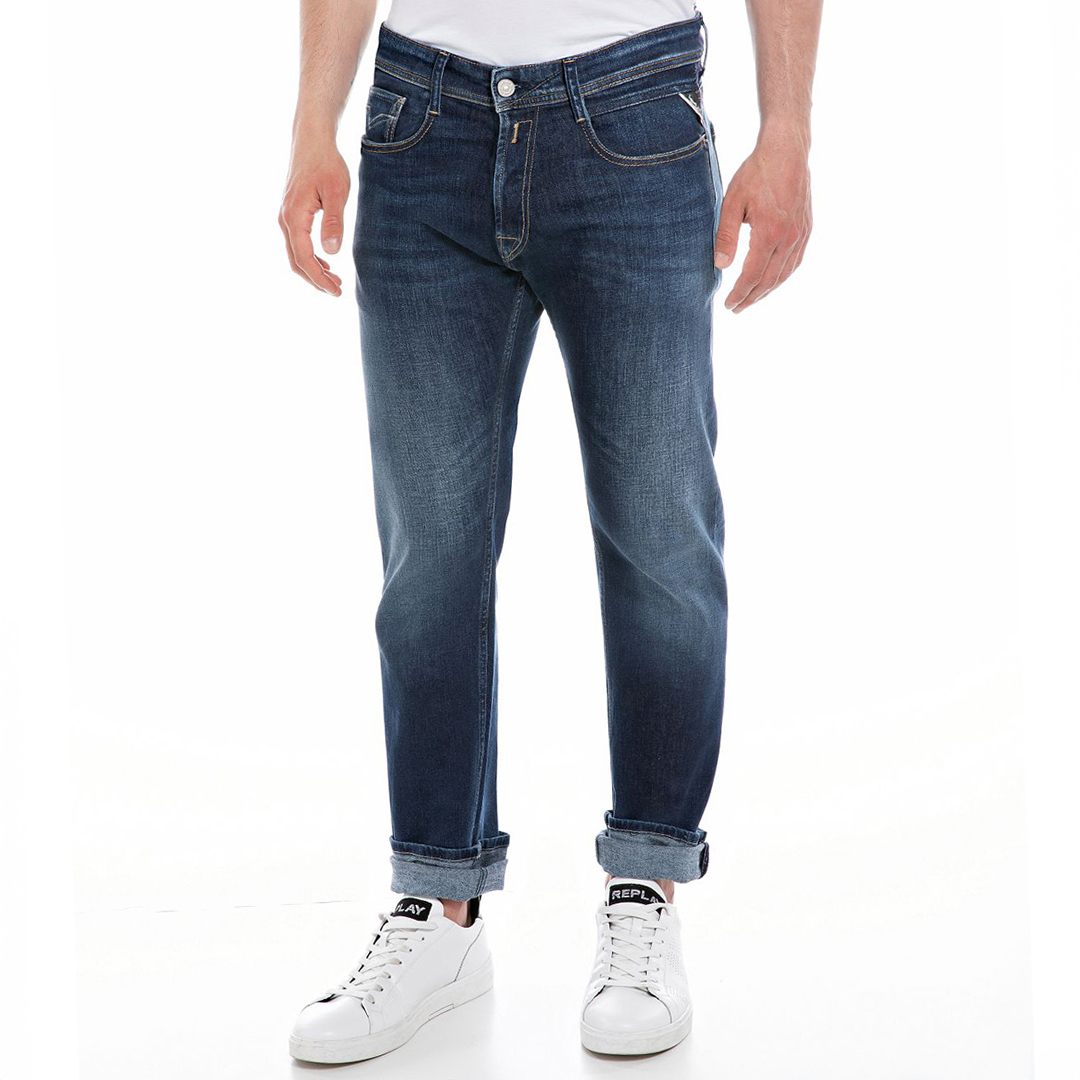 Dark Blue Rocco Straight Comfort Stretch Jeans