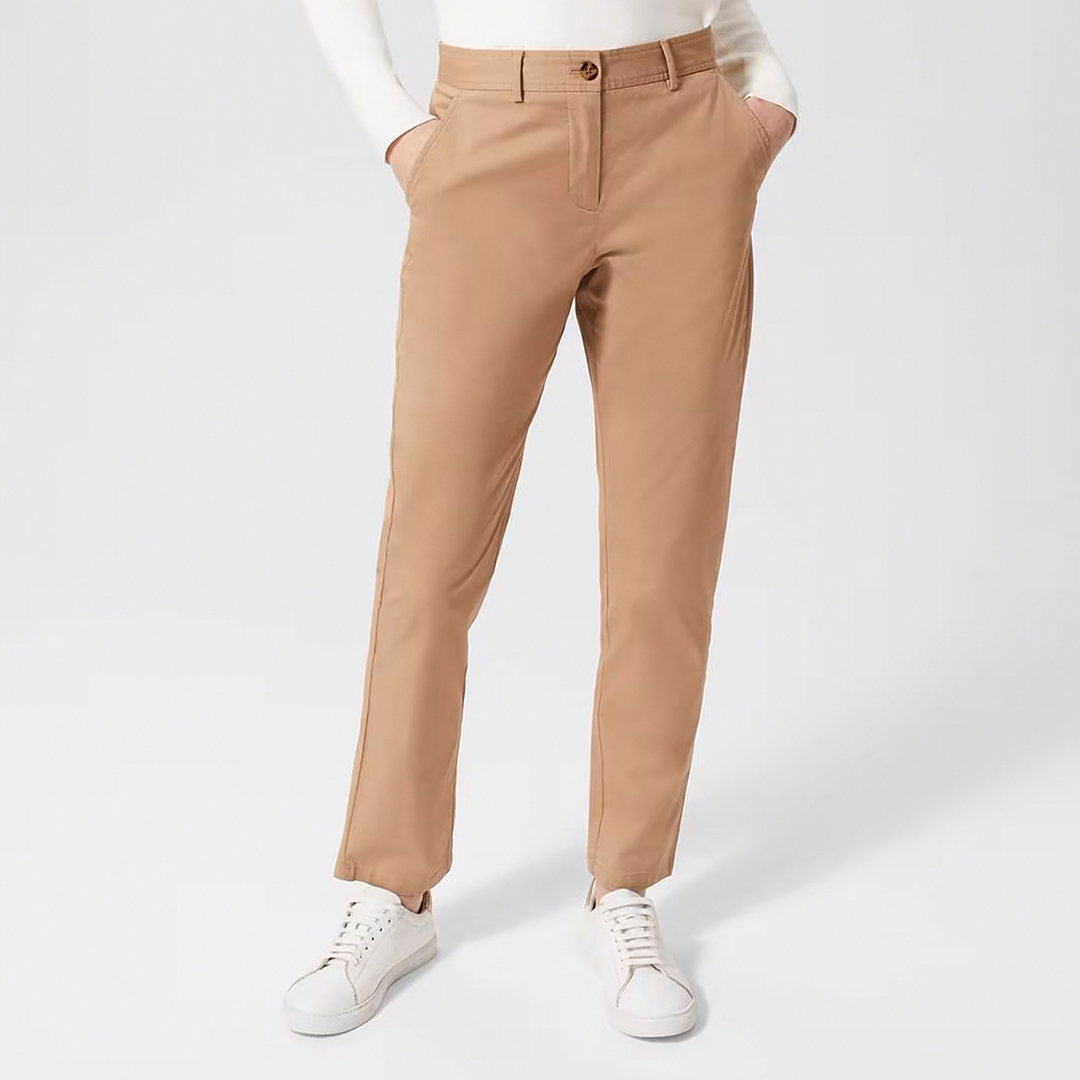 Camel Courtney Cotton Blend Chino Trousers