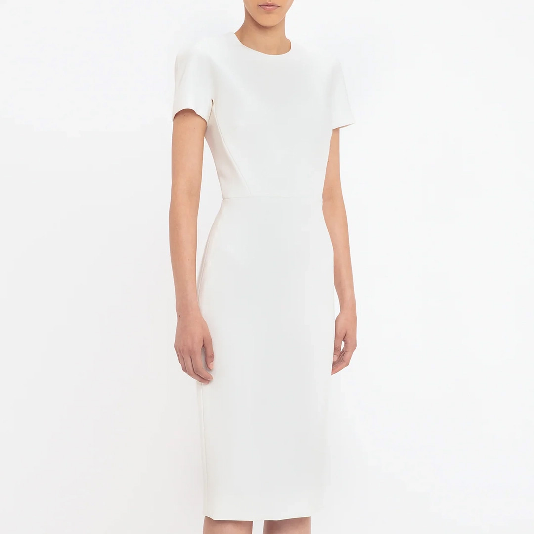 Ivory T-Shirt Fitted Dress