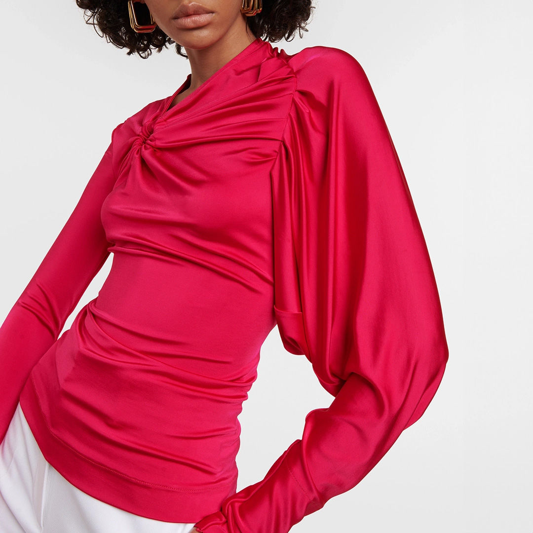 Pink Gathered Circle Detail Top