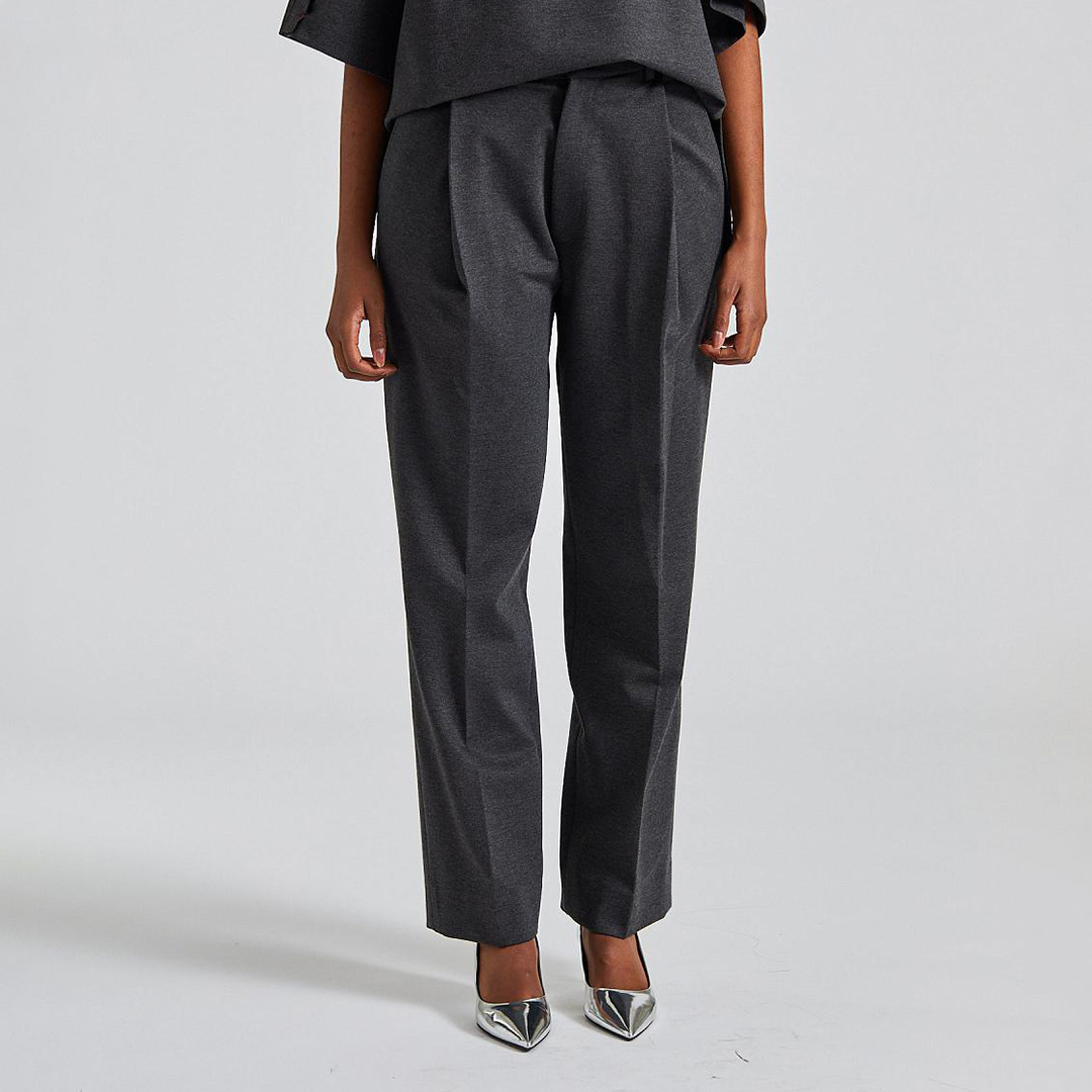 Grey Single Pleat Trouser
