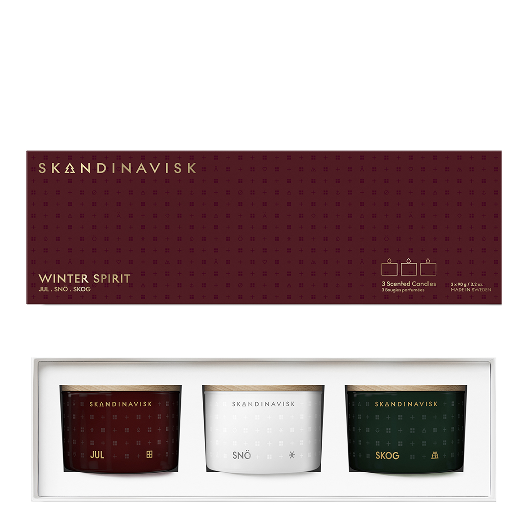 Winter Spirit Scented Candle Giftset 3x 90g