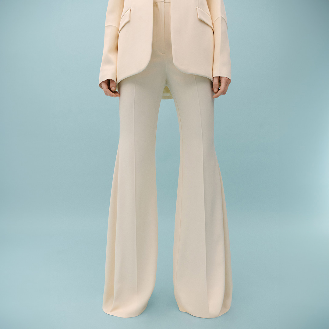 Cream Flared Trousers
