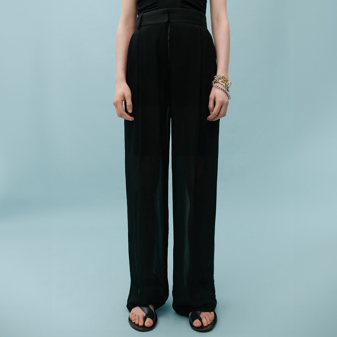 Black Pleated Trousers