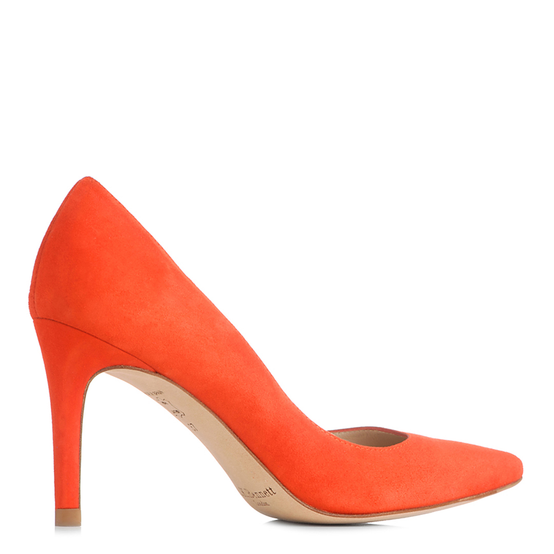 Orange Floret Suede Closed Courts