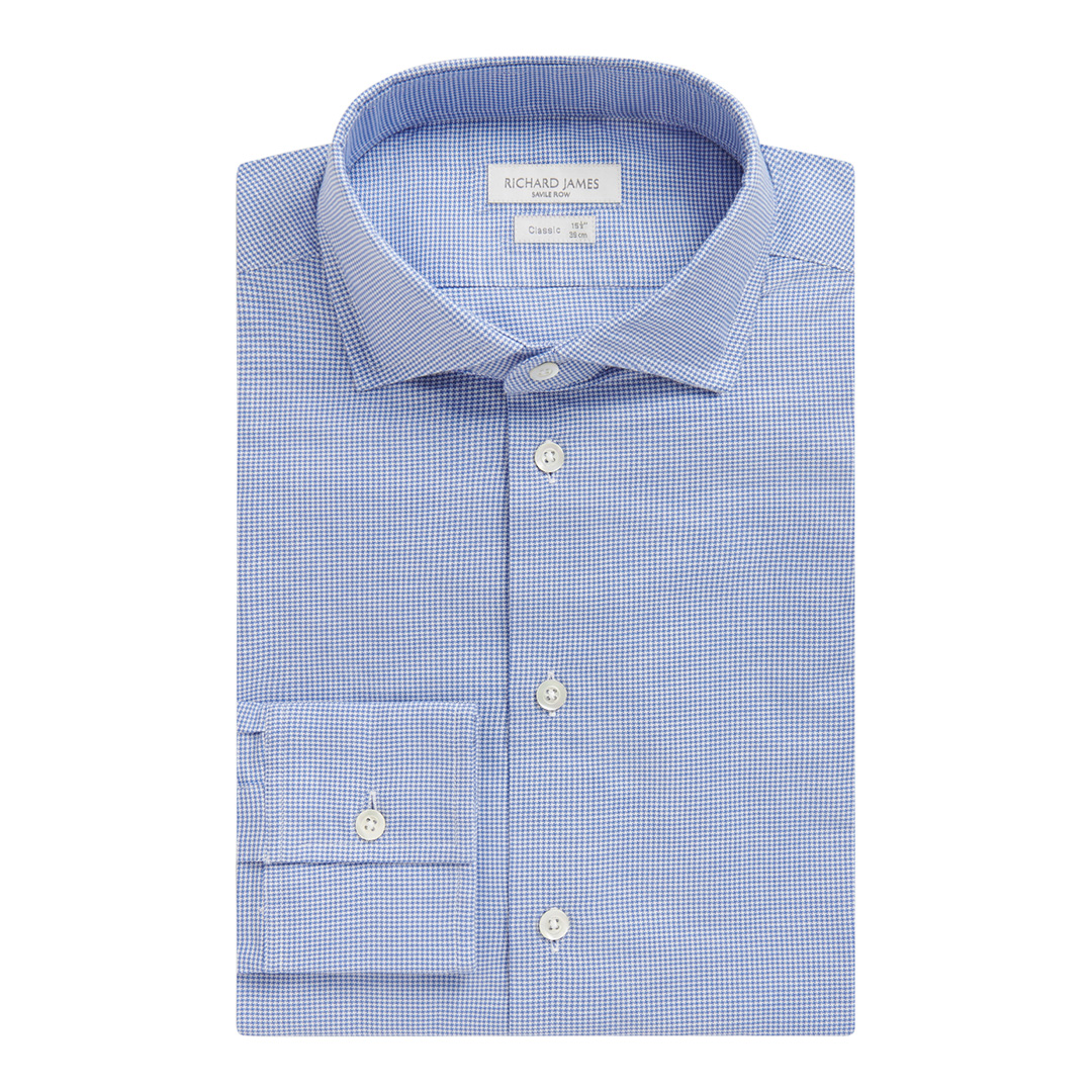 Blue Check Contemporary Fit Cotton Shirt