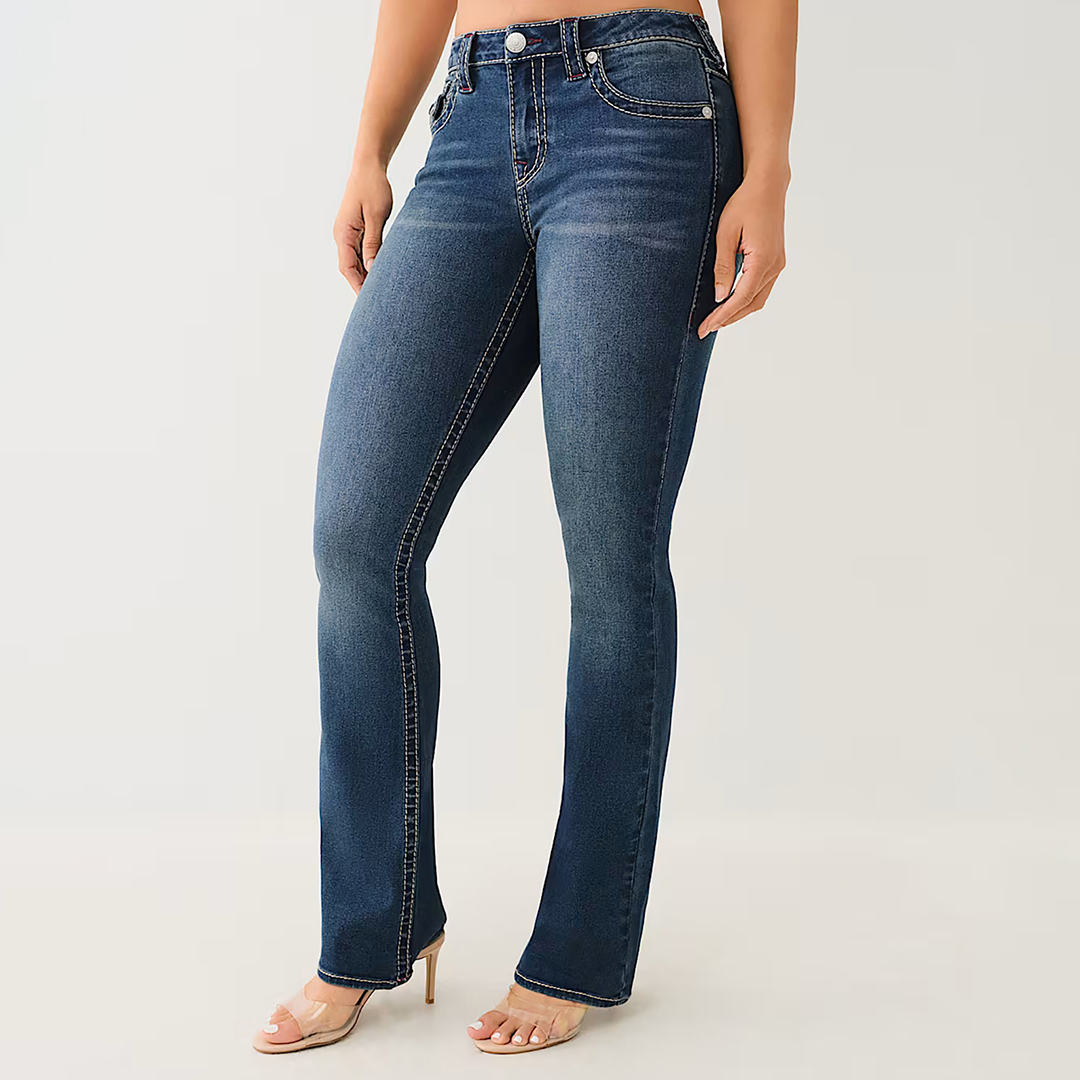 Dark Blue Becca Bootcut Stretch Jeans