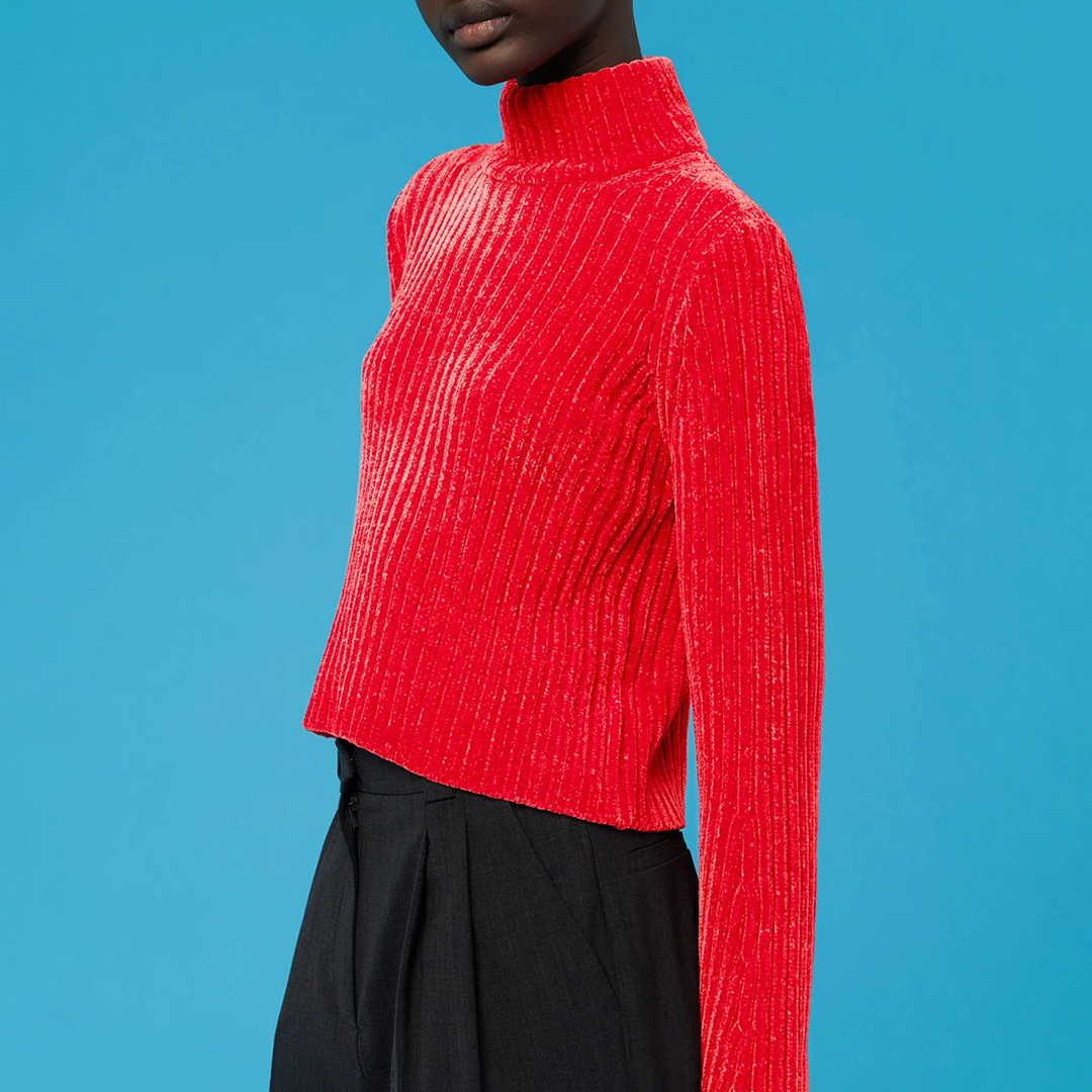 WHISTLES Women's   Red Chenille Knit Jumper in Size L, BrandAlley
