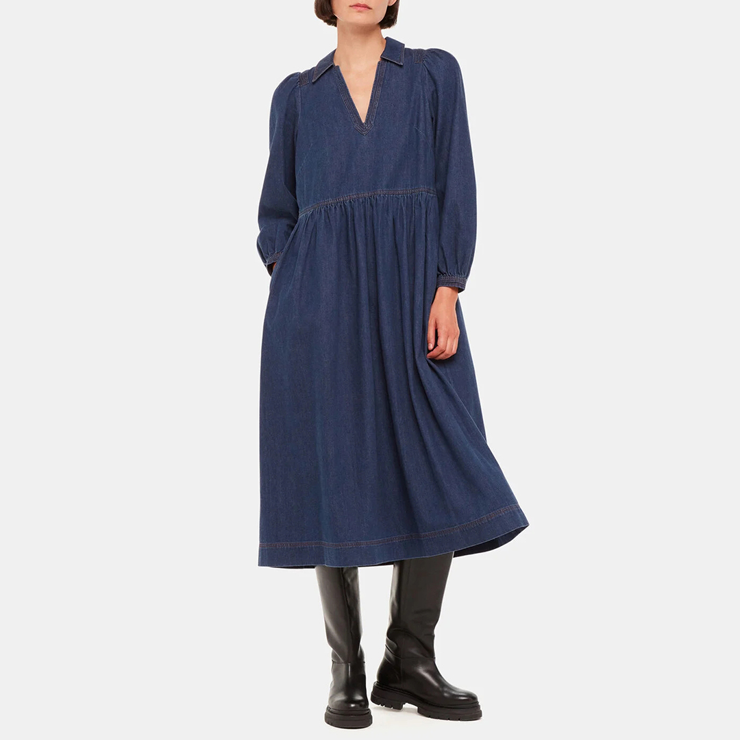 Denim Rina Cotton Trapeze Dress
