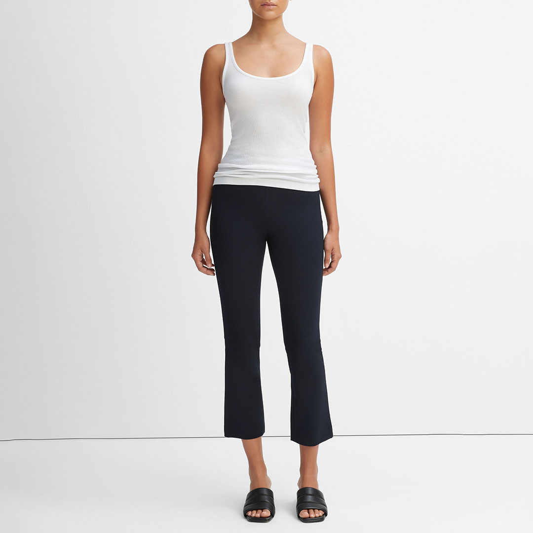 Black Crop Flare Trouser