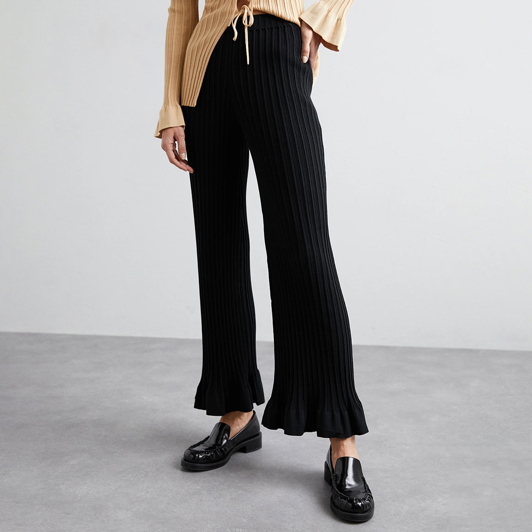 Black Kenzie Knit Trousers