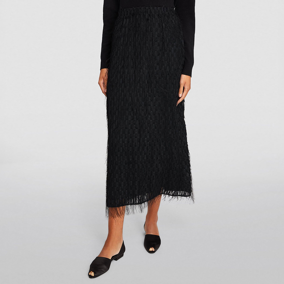 Black Palome Midi Skirt