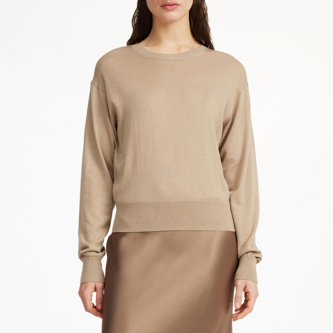 By Malene Birger Women's  Sand Mantea Wool Blend Knit Top in Size S, BrandAlley