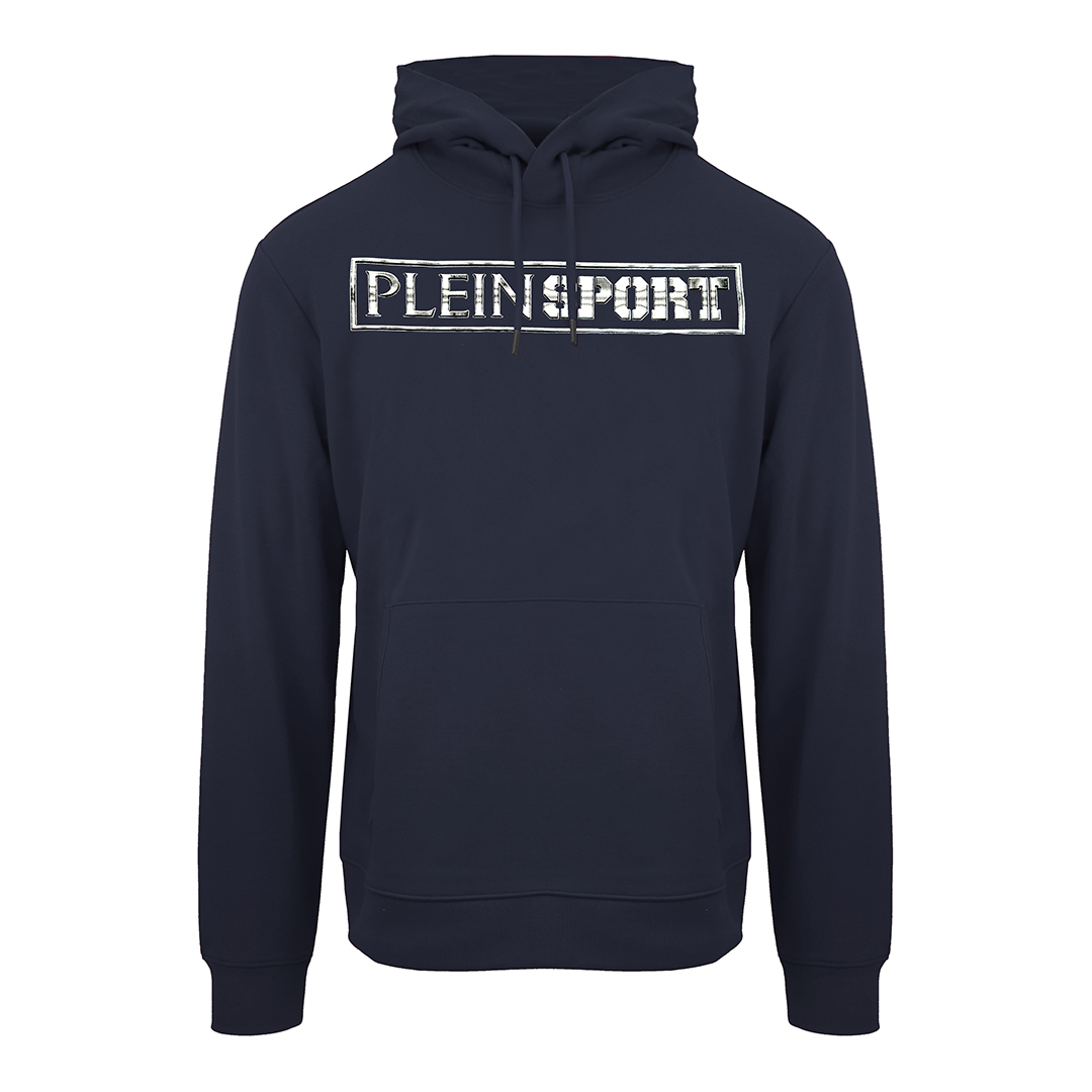 Navy Chest Print Hoodie