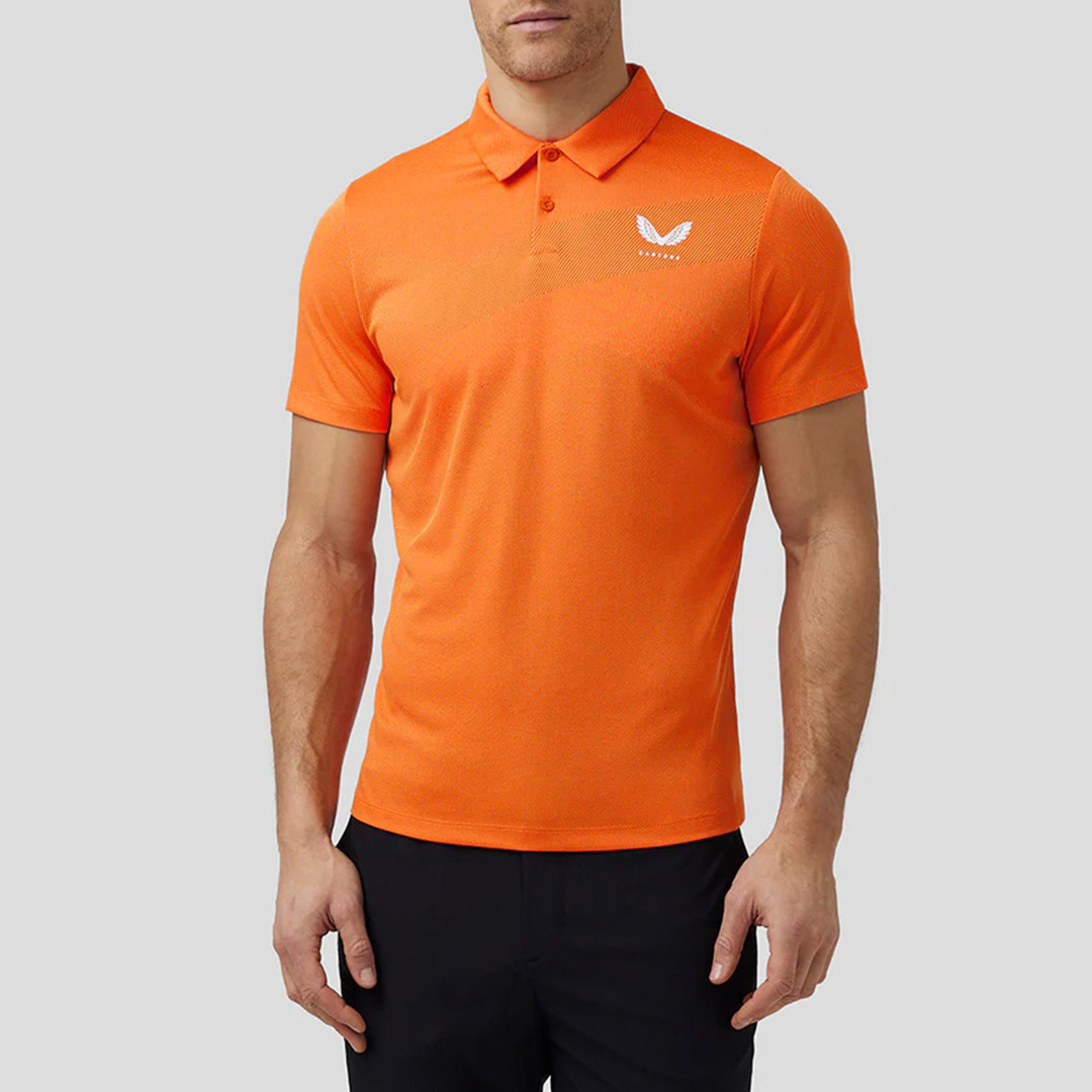 Orange Engineered Knit Polo