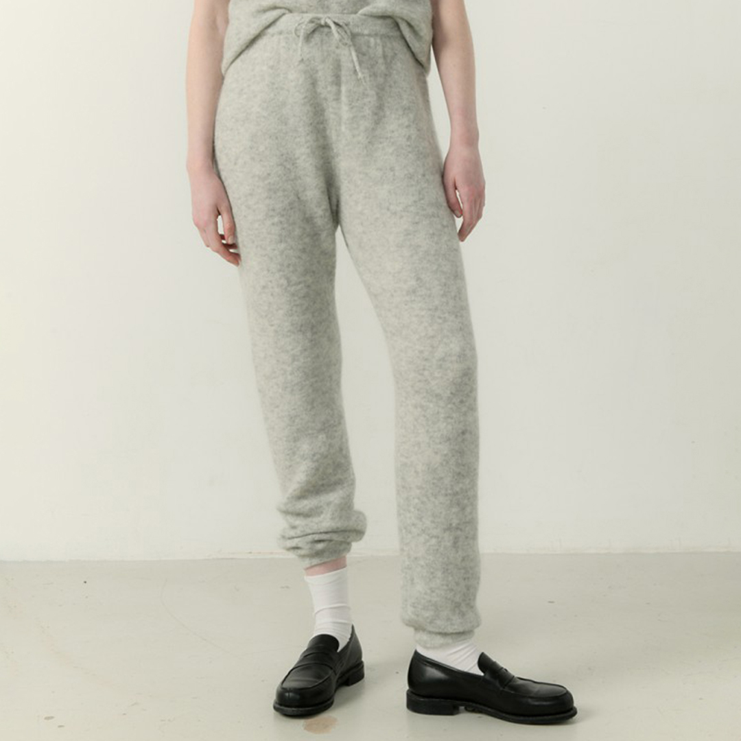 Grey Marl Wool Blend Joggers - American Vintage - Modalova