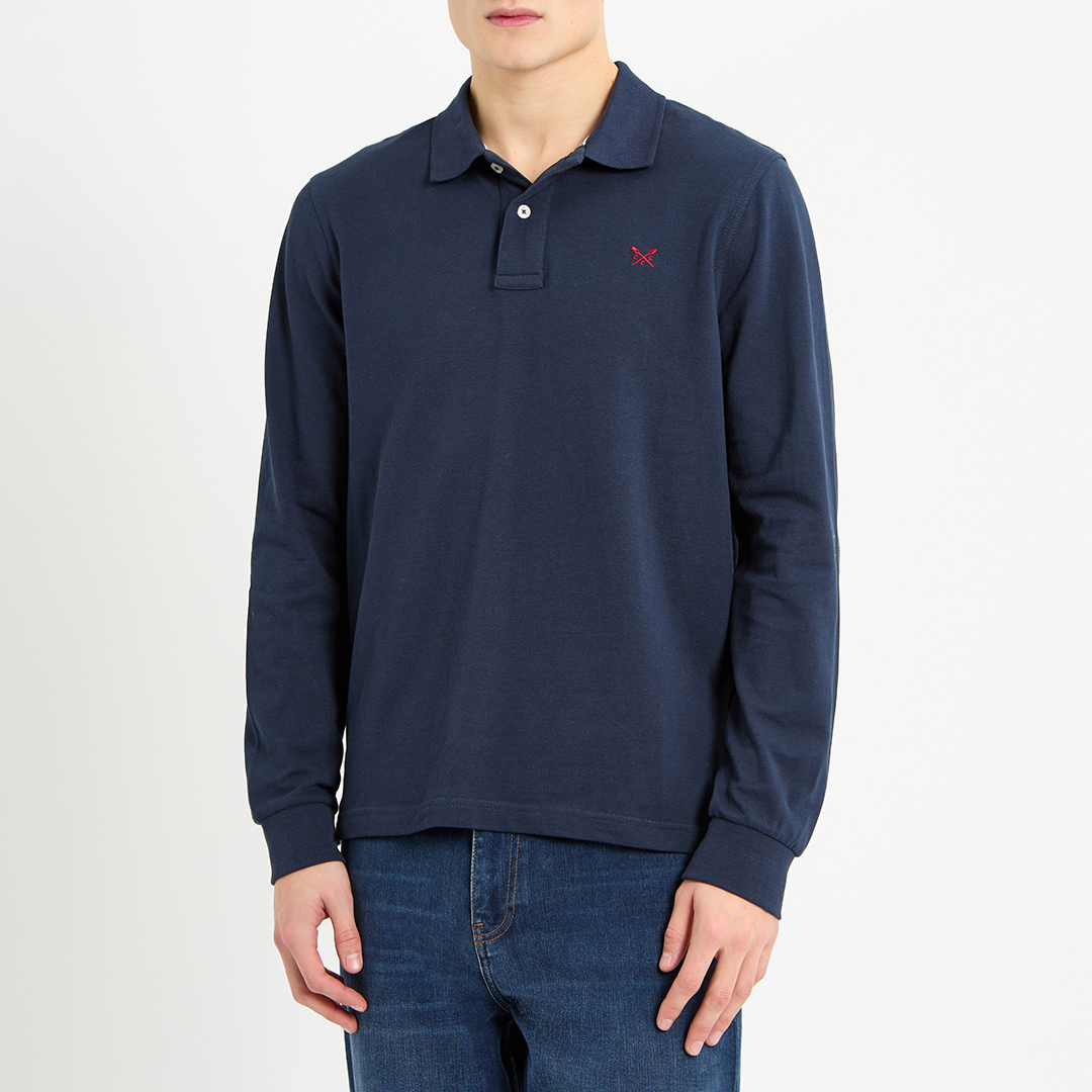 Navy Long Sleeve Polo Shirt