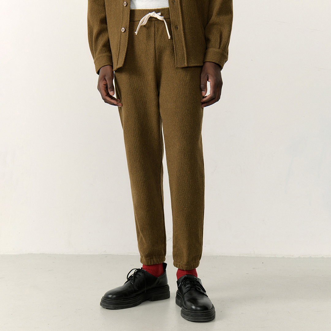 Khaki Wool Blend Joggers - American Vintage - Modalova