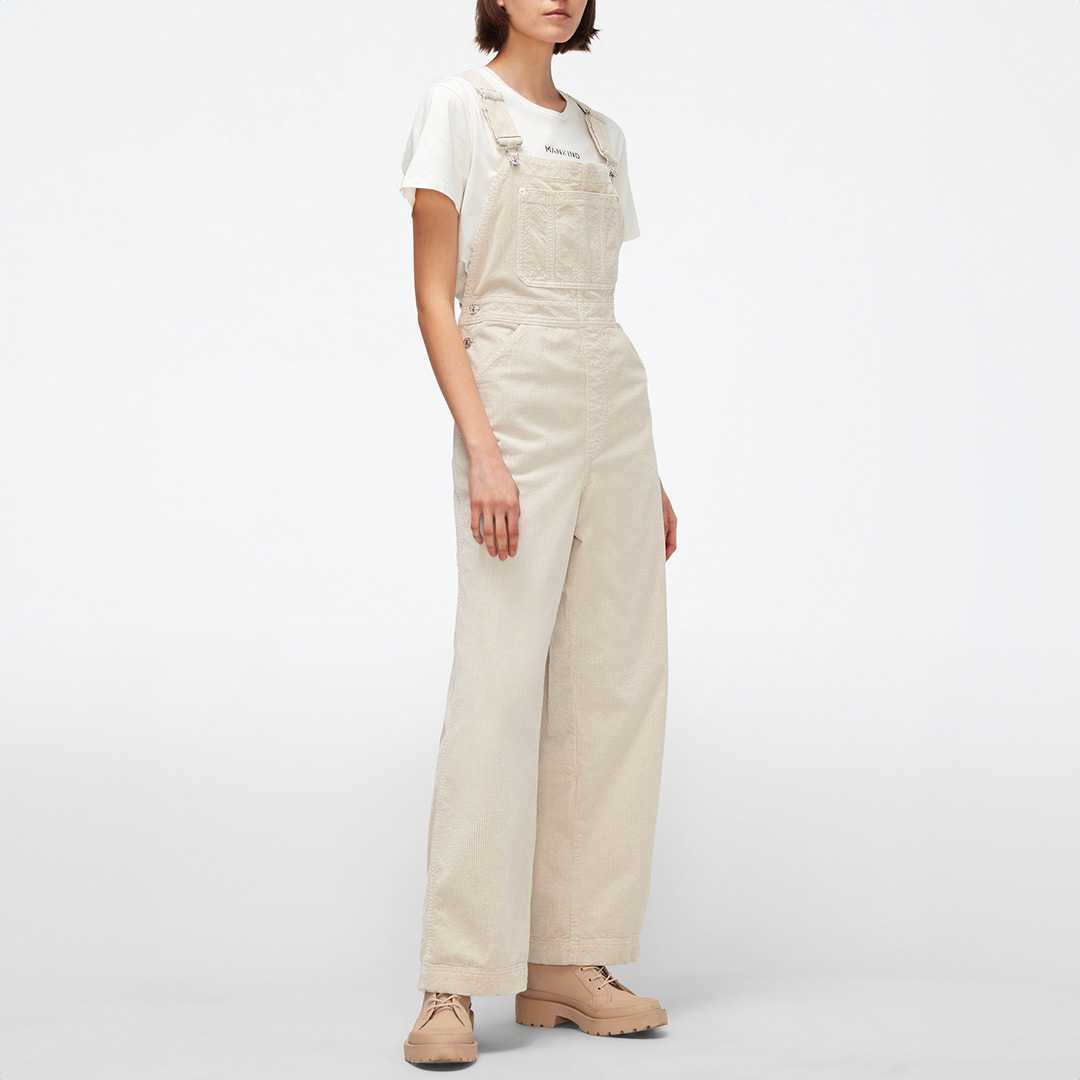 Cream Corduroy Dungarees - 7 For All Mankind - Modalova