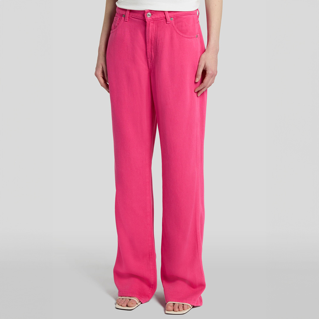 Pink Tess Straight Trousers