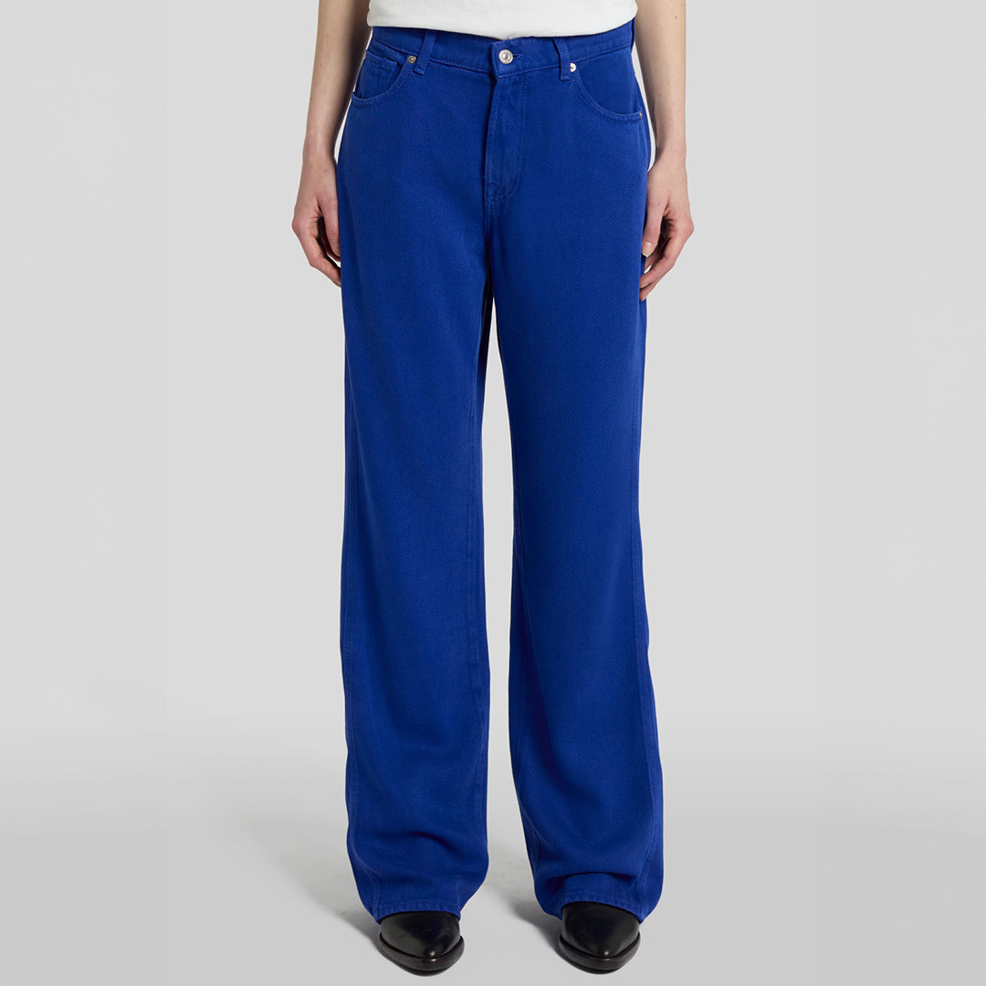 Blue Tess Straight Trousers