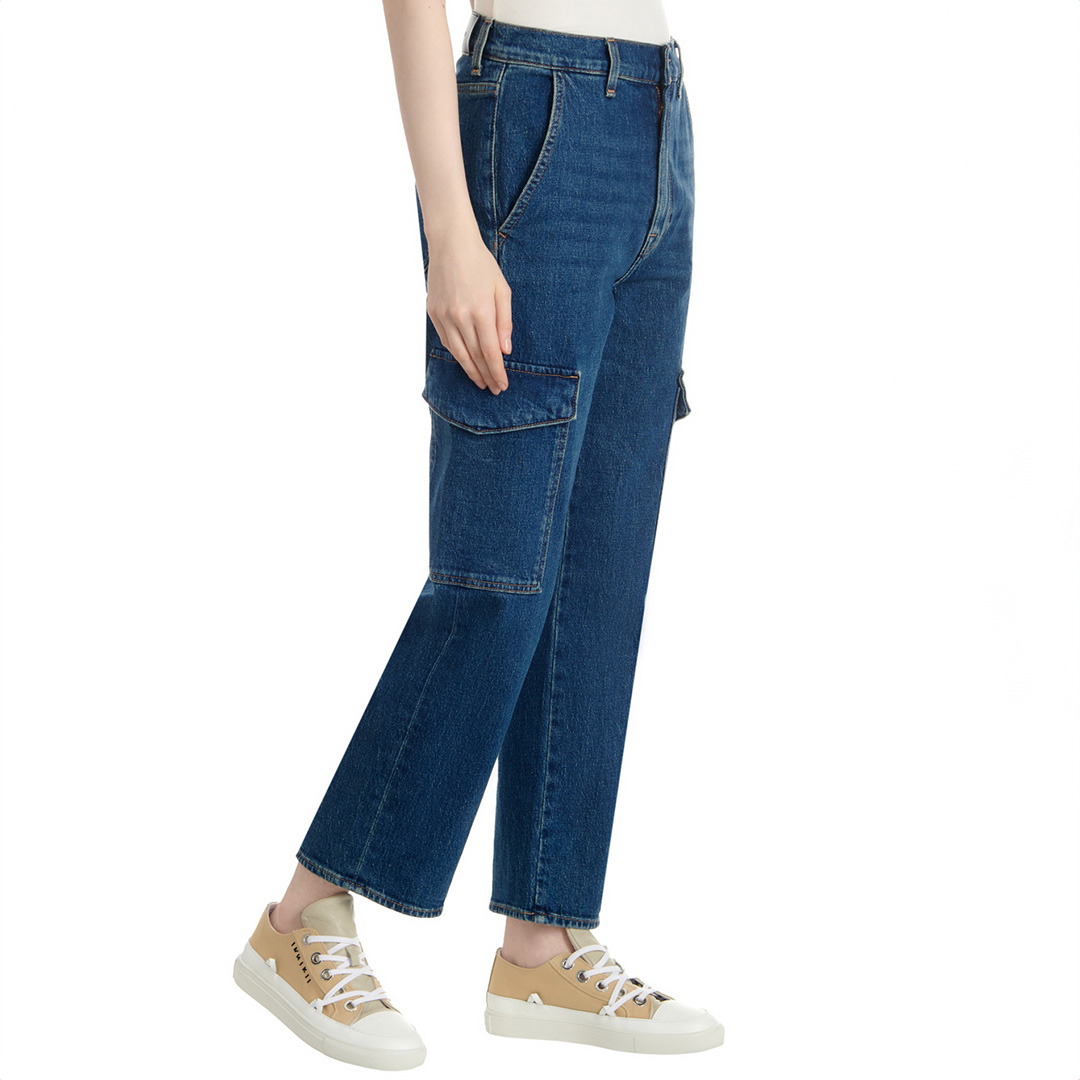 Mid Blue Logan Cargo Jeans