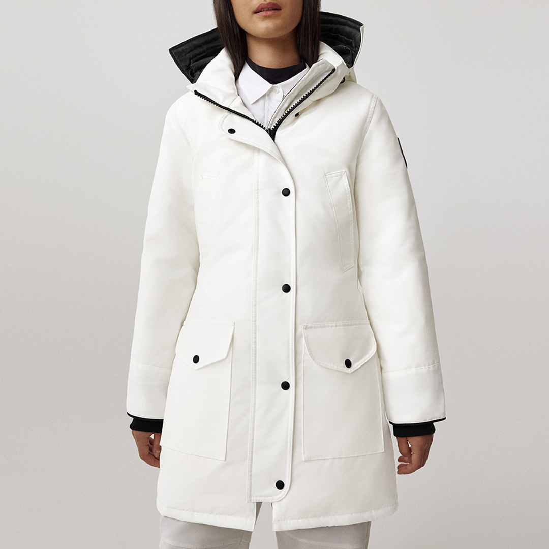 Women’s White Trillium Parka Coat